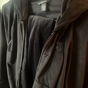 Velour Bling hooded Full zip Hoodie & matching pants Hoodie is XL pants L
